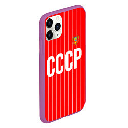 Чехол iPhone 11 Pro матовый Форма сборной СССР, цвет: 3D-фиолетовый — фото 2