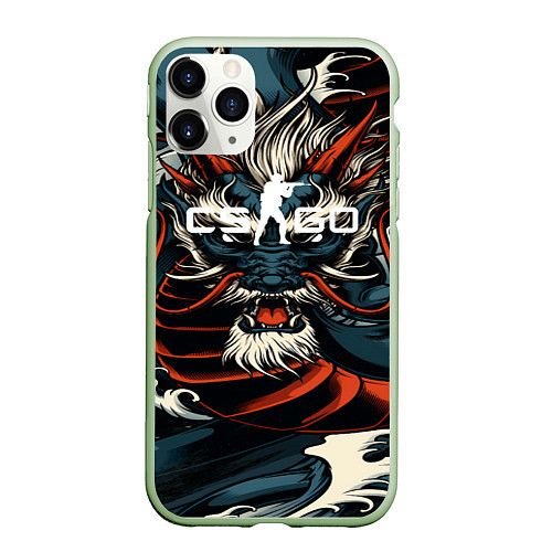 Чехол iPhone 11 Pro матовый CS GO / 3D-Салатовый – фото 1