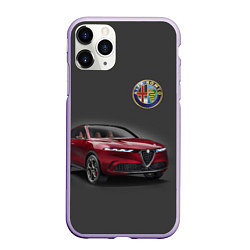 Чехол iPhone 11 Pro матовый Alfa Romeo - Italy, цвет: 3D-светло-сиреневый