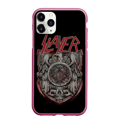 Чехол iPhone 11 Pro матовый Slayer / 3D-Малиновый – фото 1