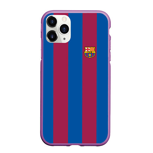 Чехол iPhone 11 Pro матовый FC Barcelona 2021 / 3D-Фиолетовый – фото 1