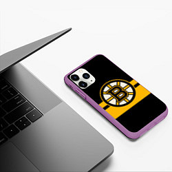 Чехол iPhone 11 Pro матовый BOSTON BRUINS NHL, цвет: 3D-фиолетовый — фото 2