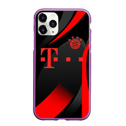 Чехол iPhone 11 Pro матовый FC Bayern Munchen, цвет: 3D-фиолетовый