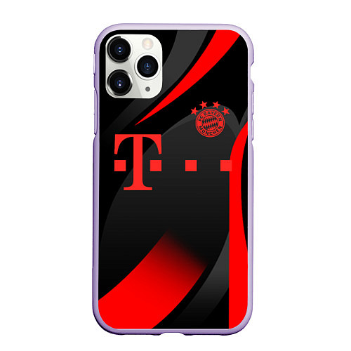 Чехол iPhone 11 Pro матовый FC Bayern Munchen / 3D-Светло-сиреневый – фото 1