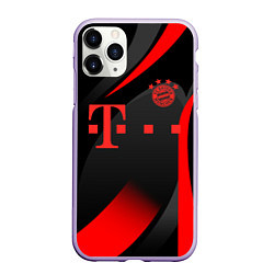 Чехол iPhone 11 Pro матовый FC Bayern Munchen, цвет: 3D-светло-сиреневый