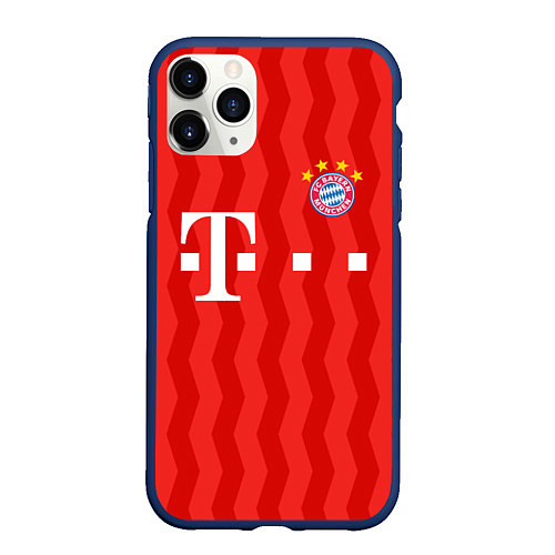 Чехол iPhone 11 Pro матовый FC Bayern Munchen униформа / 3D-Тёмно-синий – фото 1