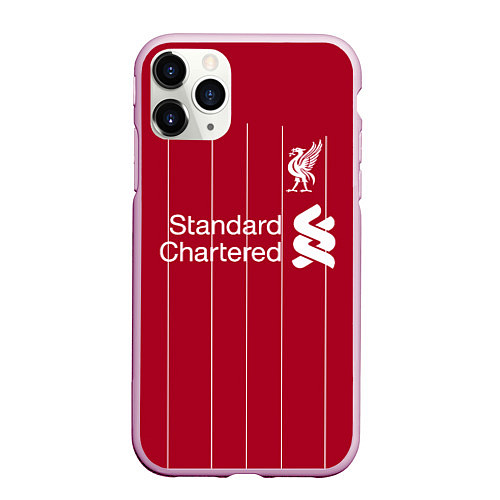 Чехол iPhone 11 Pro матовый Liverpool FC / 3D-Розовый – фото 1