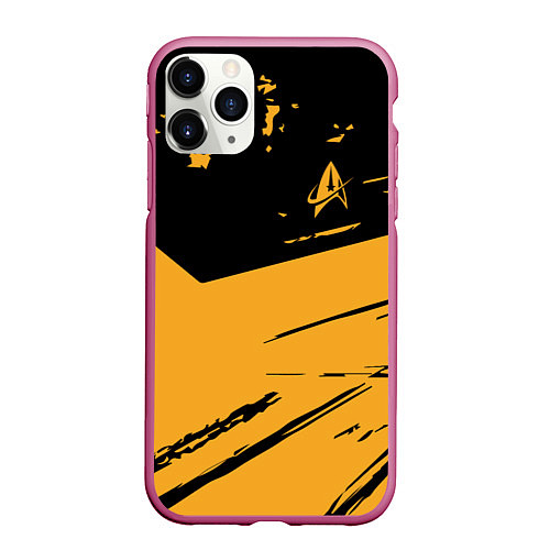 Чехол iPhone 11 Pro матовый Star Trek / 3D-Малиновый – фото 1