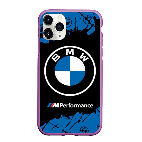 Чехол iPhone 11 Pro матовый BMW БМВ / 3D-Фиолетовый – фото 1