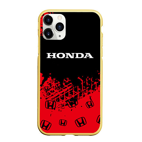 Чехол iPhone 11 Pro матовый HONDA ХОНДА / 3D-Желтый – фото 1