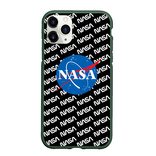 Чехол iPhone 11 Pro матовый NASA / 3D-Темно-зеленый – фото 1