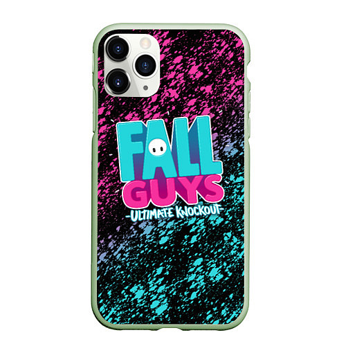 Чехол iPhone 11 Pro матовый FALL GUYS / 3D-Салатовый – фото 1