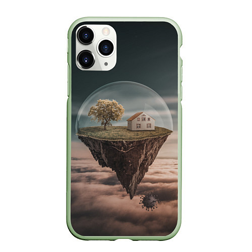 Чехол iPhone 11 Pro матовый Самоизоляция / 3D-Салатовый – фото 1