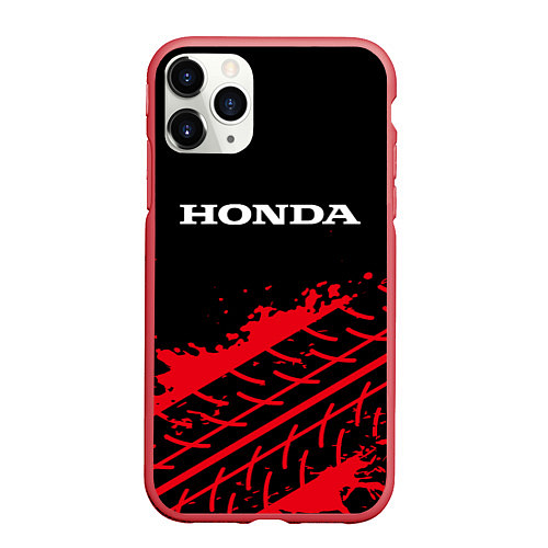 Чехол iPhone 11 Pro матовый HONDA ХОНДА / 3D-Красный – фото 1