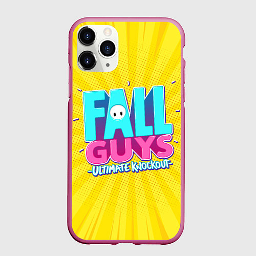 Чехол iPhone 11 Pro матовый Fall Guys / 3D-Малиновый – фото 1