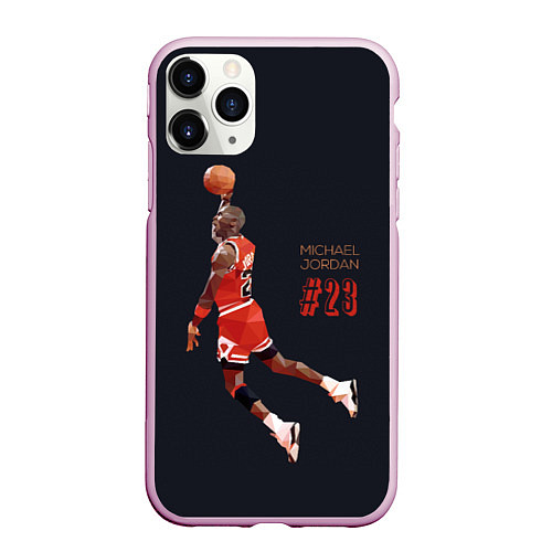 Чехол iPhone 11 Pro матовый MICHAEL JORDAN / 3D-Розовый – фото 1