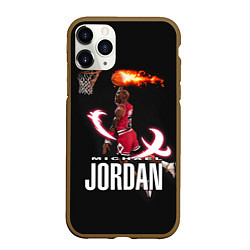 Чехол iPhone 11 Pro матовый MICHAEL JORDAN, цвет: 3D-коричневый