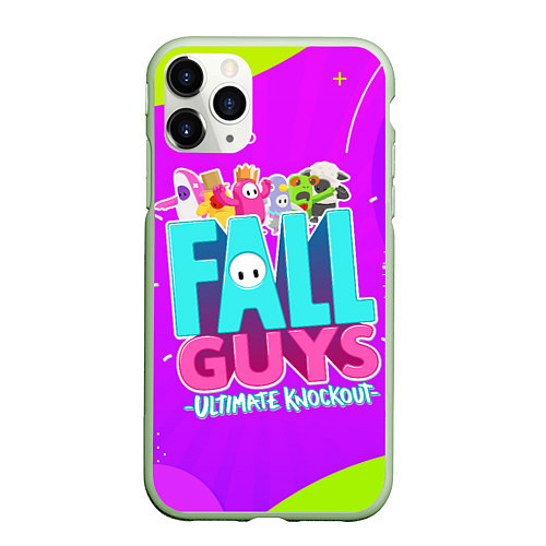 Чехол iPhone 11 Pro матовый Fall Guys / 3D-Салатовый – фото 1