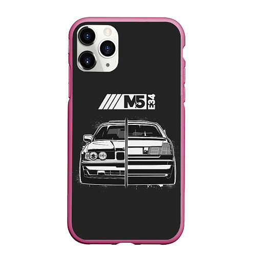 Чехол iPhone 11 Pro матовый BMW / 3D-Малиновый – фото 1