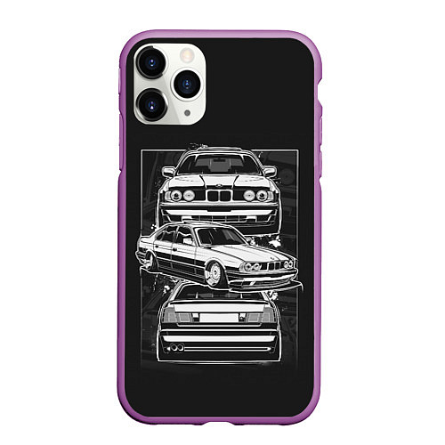 Чехол iPhone 11 Pro матовый BMW / 3D-Фиолетовый – фото 1