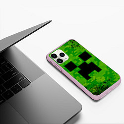 Чехол iPhone 11 Pro матовый MINECRAFT МАЙНКРАФТ, цвет: 3D-розовый — фото 2