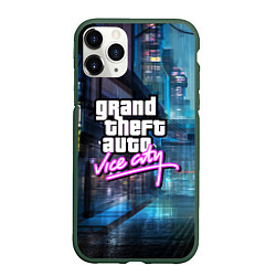 Чехол iPhone 11 Pro матовый GTA, цвет: 3D-темно-зеленый