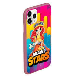 Чехол iPhone 11 Pro матовый Jessie Brawl Stars anime style, цвет: 3D-малиновый — фото 2