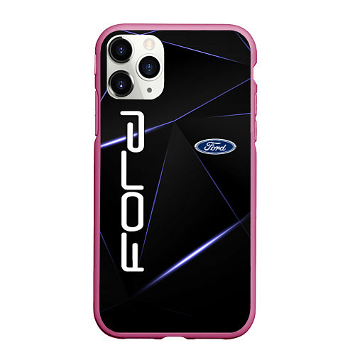 Чехол iPhone 11 Pro матовый FORD / 3D-Малиновый – фото 1