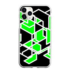 Чехол iPhone 11 Pro матовый Зелёное трубы, цвет: 3D-белый
