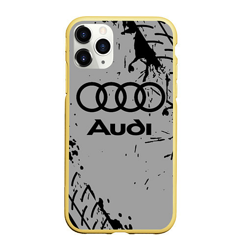 Чехол iPhone 11 Pro матовый AUDI АУДИ / 3D-Желтый – фото 1