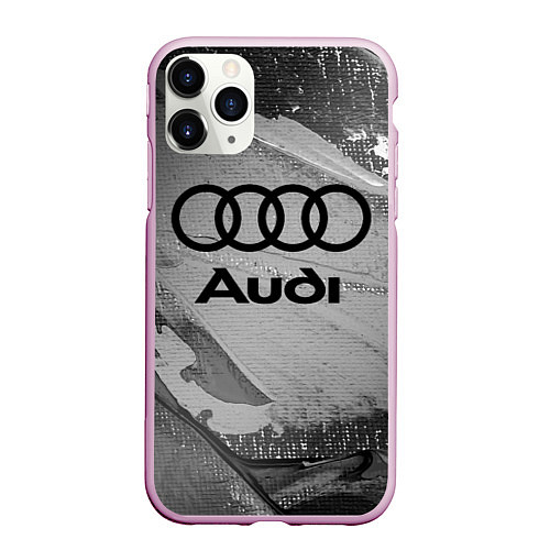 Чехол iPhone 11 Pro матовый AUDI АУДИ / 3D-Розовый – фото 1