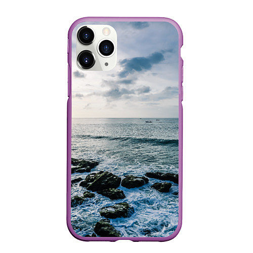 Чехол iPhone 11 Pro матовый Море / 3D-Фиолетовый – фото 1
