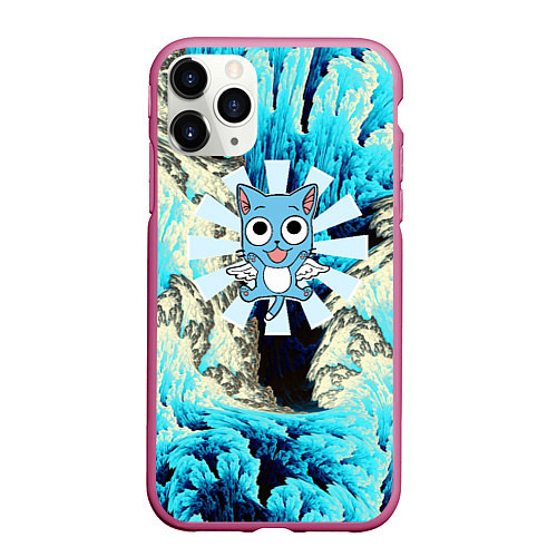 Чехол iPhone 11 Pro матовый Fairy Tail / 3D-Малиновый – фото 1