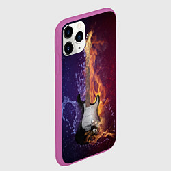 Чехол iPhone 11 Pro матовый Гитара огня, цвет: 3D-фиолетовый — фото 2