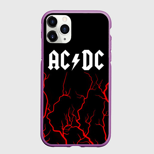 Чехол iPhone 11 Pro матовый AC DС / 3D-Фиолетовый – фото 1