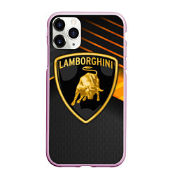 Чехол iPhone 11 Pro матовый Lamborghini, цвет: 3D-розовый