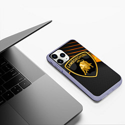 Чехол iPhone 11 Pro матовый Lamborghini, цвет: 3D-светло-сиреневый — фото 2