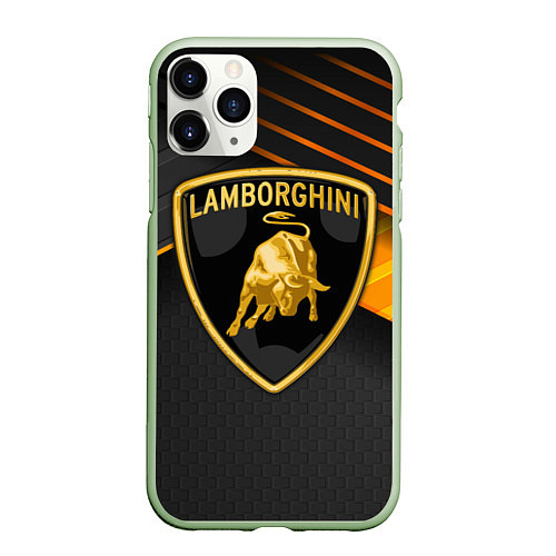 Чехол iPhone 11 Pro матовый Lamborghini / 3D-Салатовый – фото 1