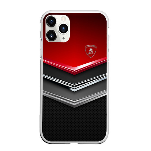 Чехол iPhone 11 Pro матовый Lamborghini / 3D-Белый – фото 1