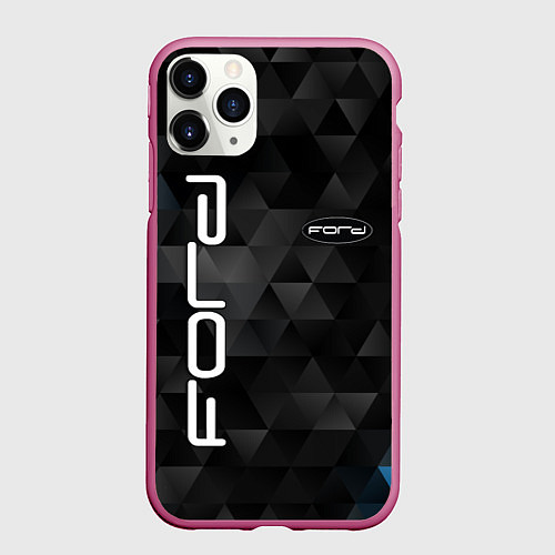 Чехол iPhone 11 Pro матовый FORD / 3D-Малиновый – фото 1