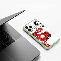 Чехол iPhone 11 Pro матовый Клинок, рассекающий демонов, цвет: 3D-салатовый — фото 2
