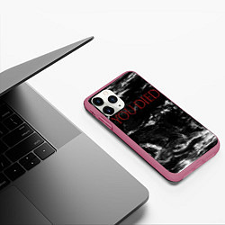 Чехол iPhone 11 Pro матовый YOU DIED, цвет: 3D-малиновый — фото 2