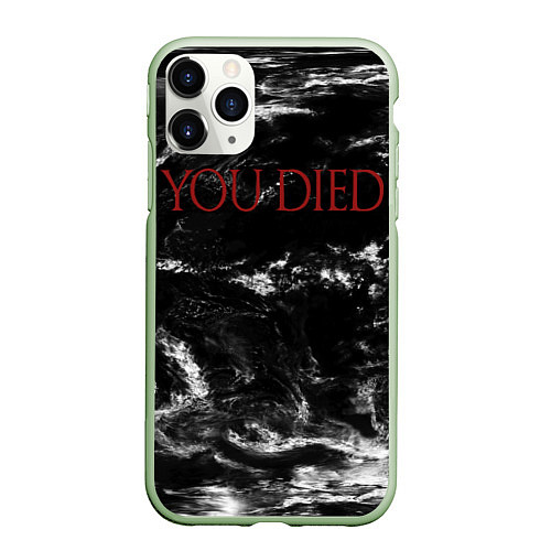 Чехол iPhone 11 Pro матовый YOU DIED / 3D-Салатовый – фото 1