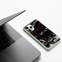 Чехол iPhone 11 Pro матовый YOU DIED, цвет: 3D-салатовый — фото 2
