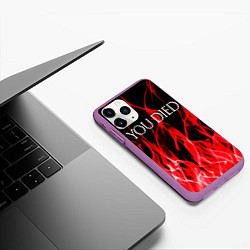 Чехол iPhone 11 Pro матовый YOU DIED, цвет: 3D-фиолетовый — фото 2