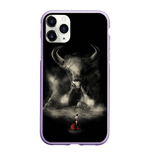 Чехол iPhone 11 Pro матовый Бык 2021 / 3D-Светло-сиреневый – фото 1