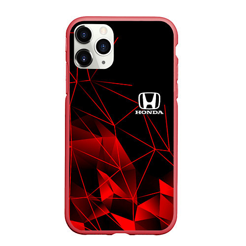 Чехол iPhone 11 Pro матовый HONDA / 3D-Красный – фото 1