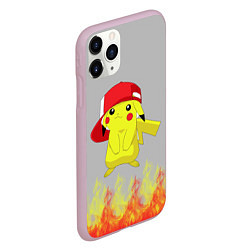 Чехол iPhone 11 Pro матовый Пикачу, цвет: 3D-розовый — фото 2