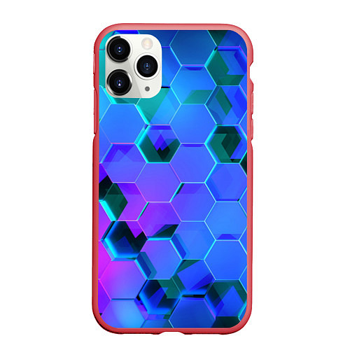 Чехол iPhone 11 Pro матовый Geometry / 3D-Красный – фото 1