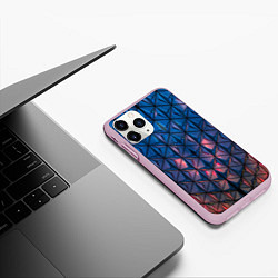 Чехол iPhone 11 Pro матовый Геометрический принт, цвет: 3D-розовый — фото 2